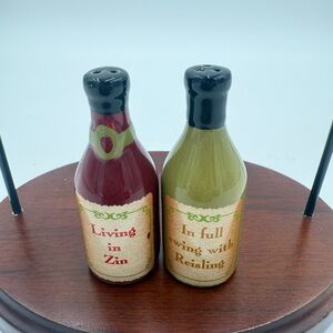 Vintage Mini Riesling & Zin Wine Bottles Salt & Pepper Shakers